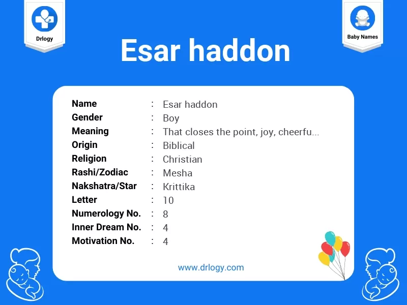 Esar Haddon Name Meaning